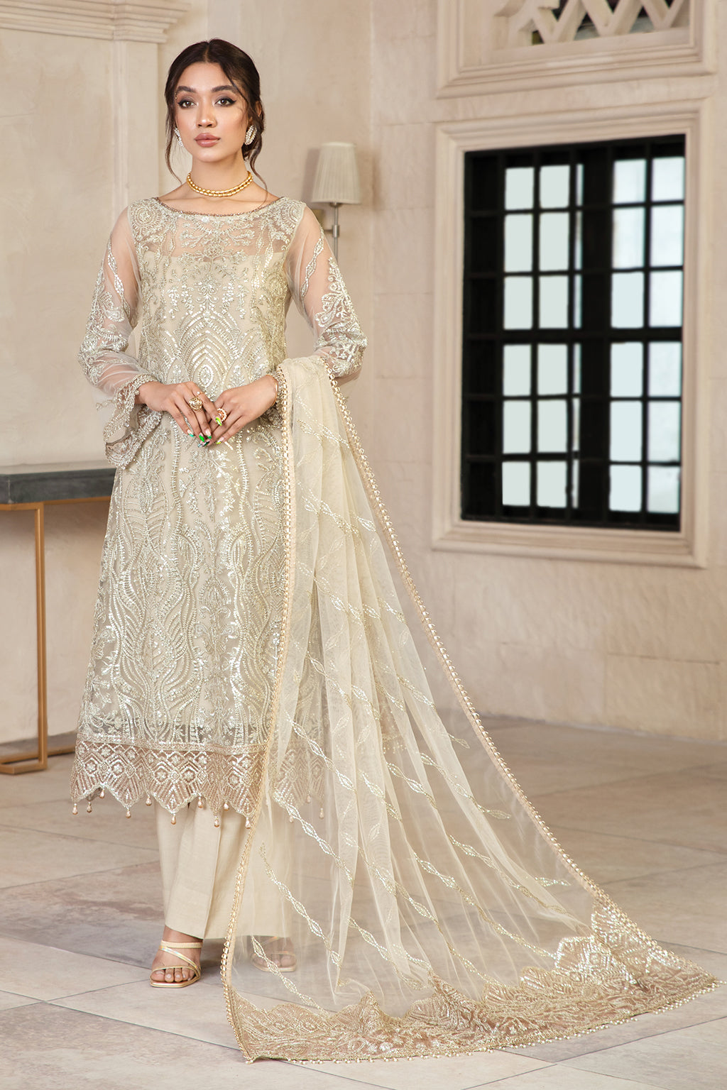 Formal Dress - Zarif - Gulzaar - Festive - ZFG#03 (DAISY) available at Saleem Fabrics Traditions