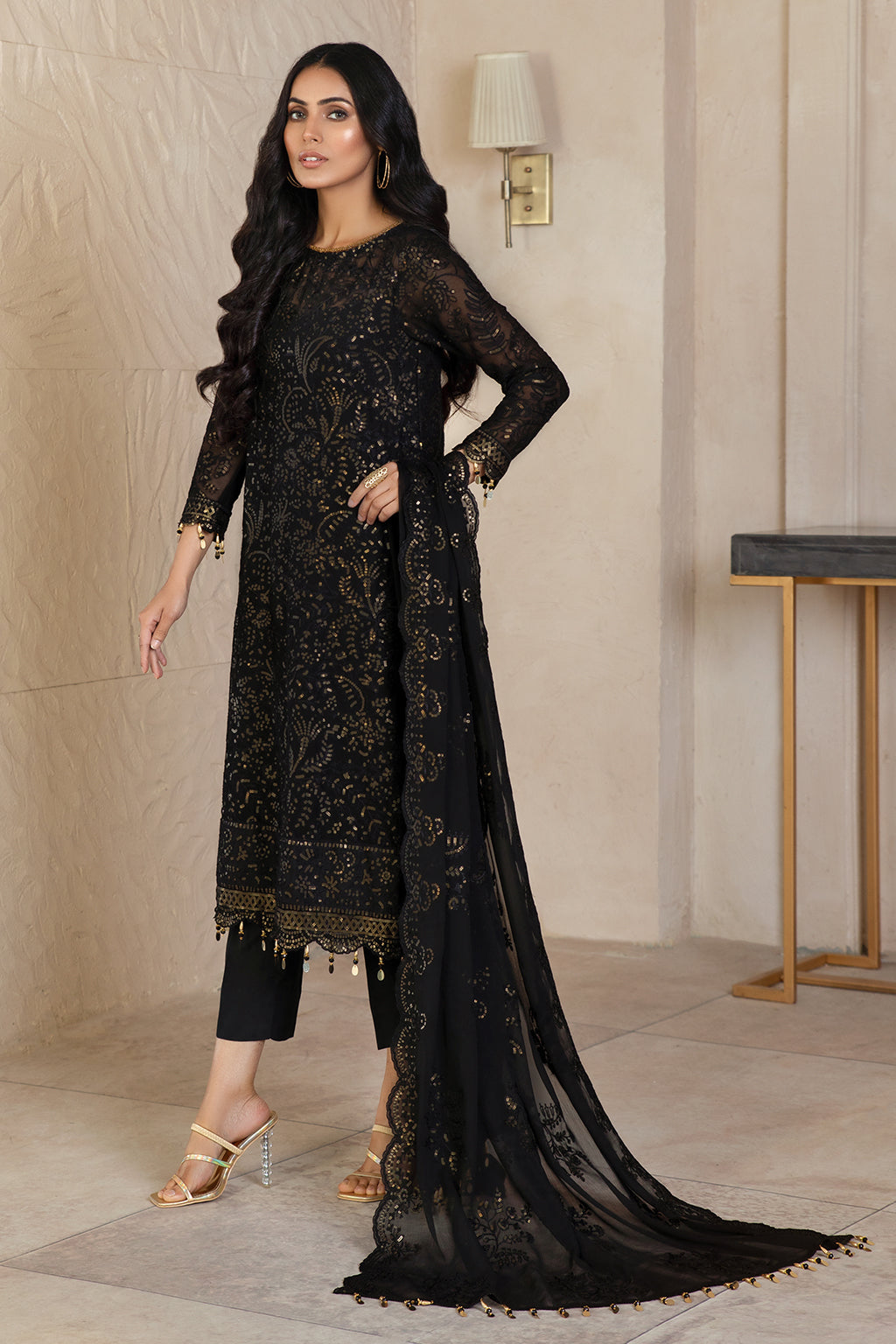 Formal Dress - Zarif - Gulzaar - Festive - ZFG#08 (TWILIGHT) available at Saleem Fabrics Traditions