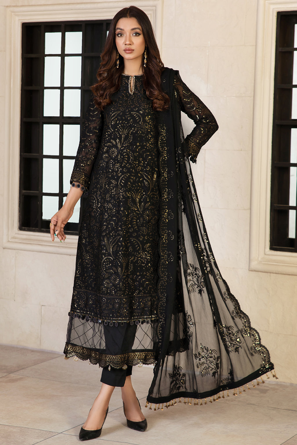 Formal Dress - Zarif - Gulzaar - Festive - ZFG#08 (TWILIGHT) available at Saleem Fabrics Traditions