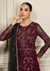 Formal Dress - Zarif - Mehroze - BERRY WOOD available at Saleem Fabrics Traditions