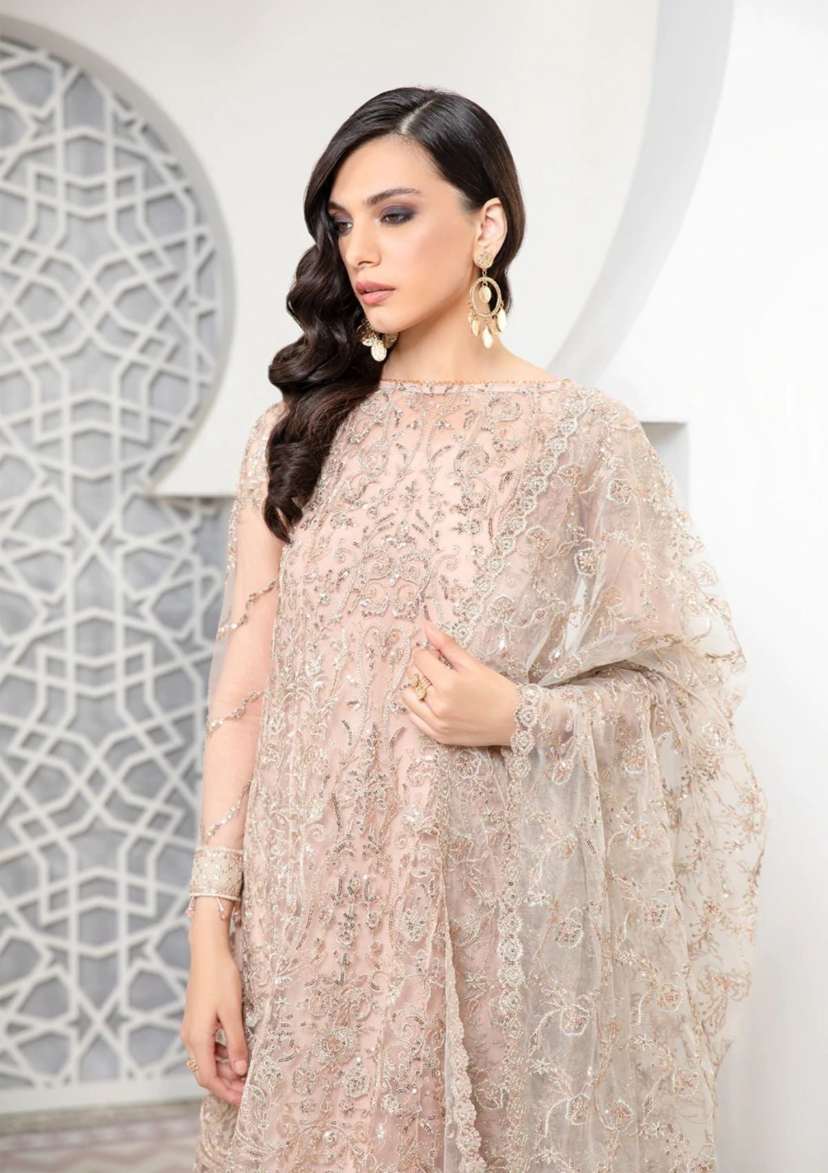 Formal Dress - Zarif - Pareesia - D#09 FLAMINGO available at Saleem Fabrics Traditions