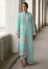 Lawn Collection - Afrozeh - Lamhay - AL#04 (Crystal Cyan) available at Saleem Fabrics Traditions