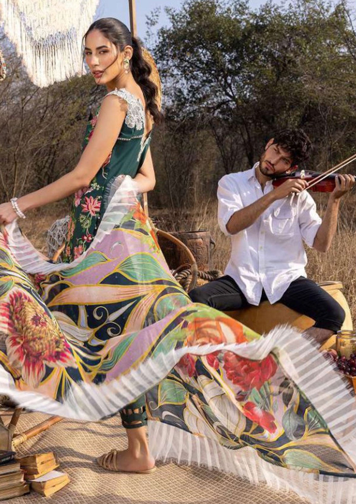 Lawn Collection - Asifa & Nabeel - Aleyna - ASL#02 (Gardenia) available at Saleem Fabrics Traditions