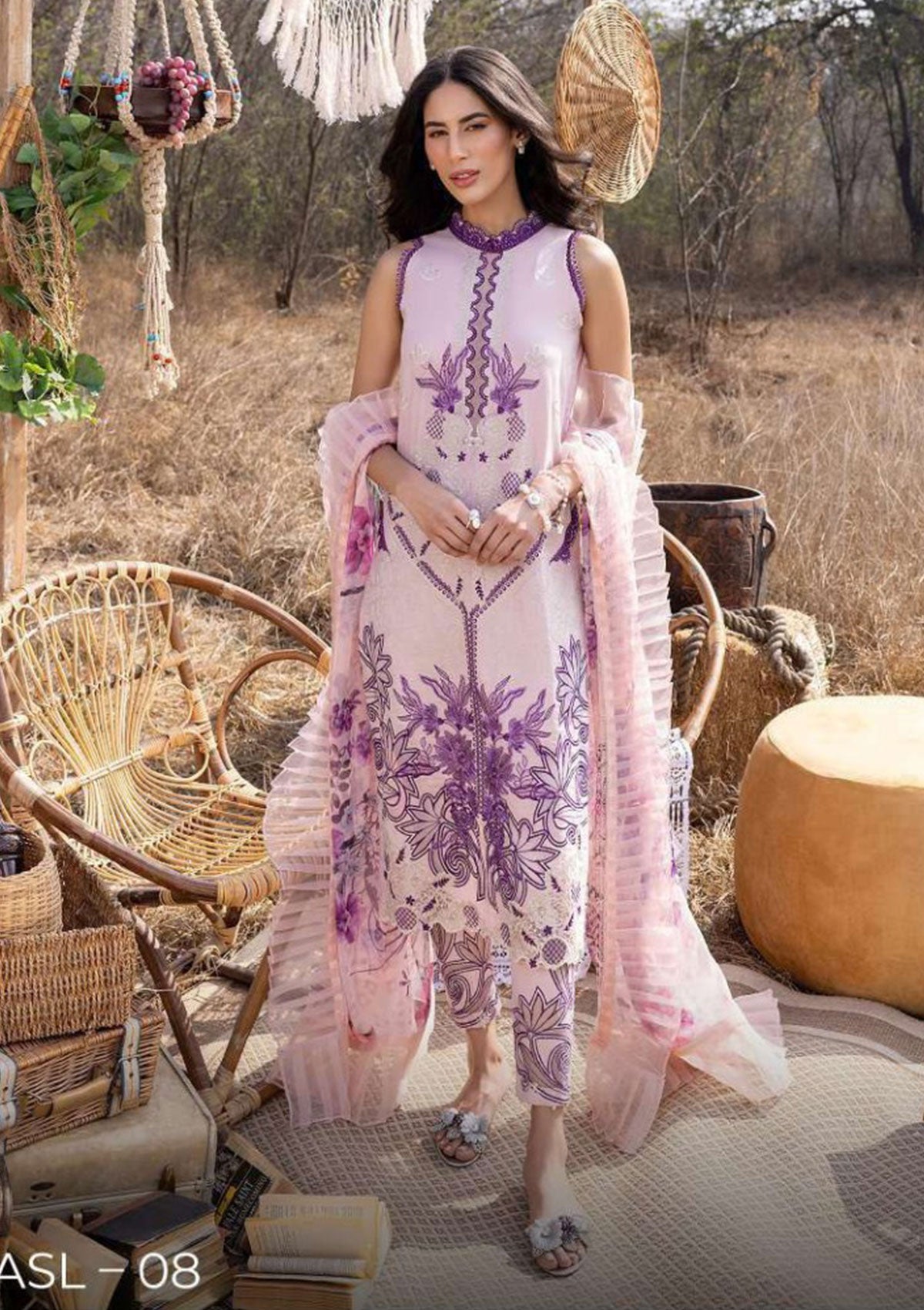 Lawn Collection - Asifa & Nabeel - Aleyna - ASL#08 (Zinnia) available at Saleem Fabrics Traditions