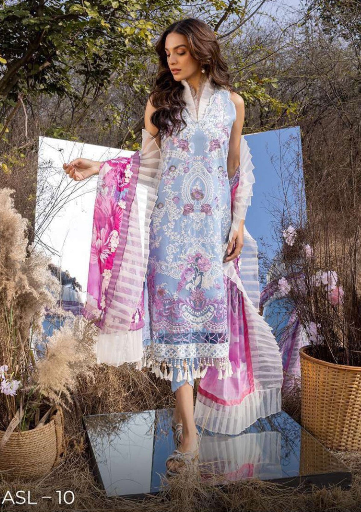 Lawn Collection - Asifa & Nabeel - Aleyna - ASL#10 (Morning Glory) available at Saleem Fabrics Traditions