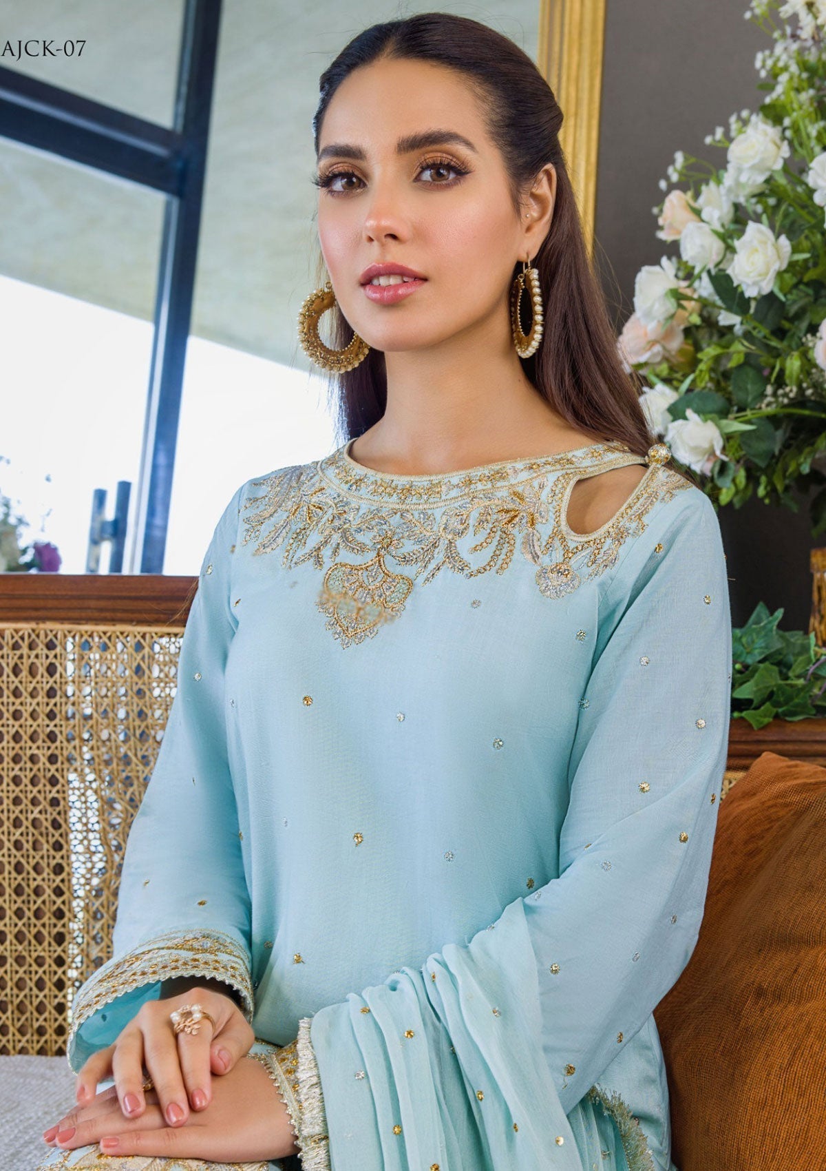 Lawn Collection - Asim Jofa - Chikankari - Eid - AJCK#7 available at Saleem Fabrics Traditions