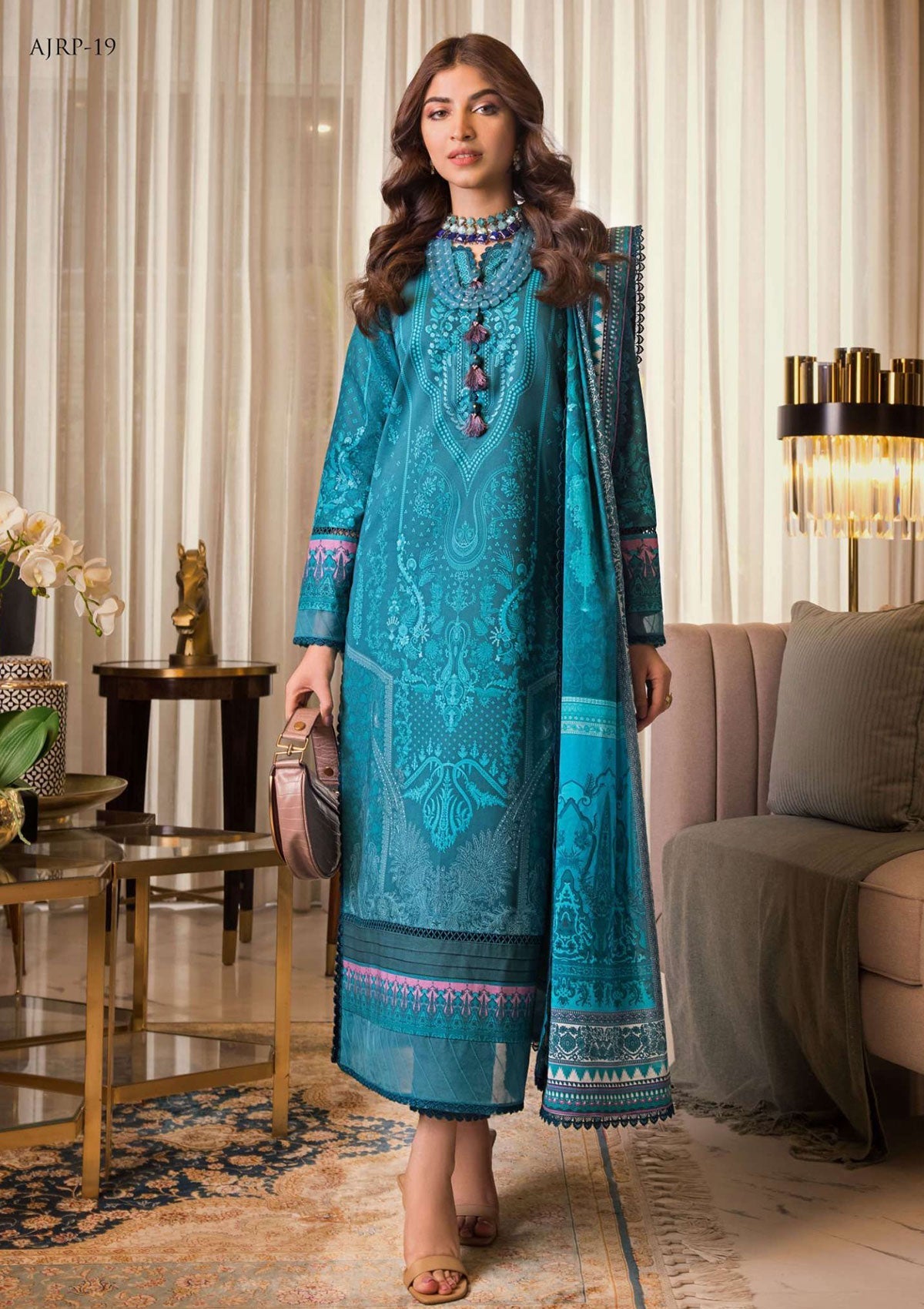 Lawn Collection - Asim Jofa - Rania - AJRP#19 available at Saleem Fabrics Traditions