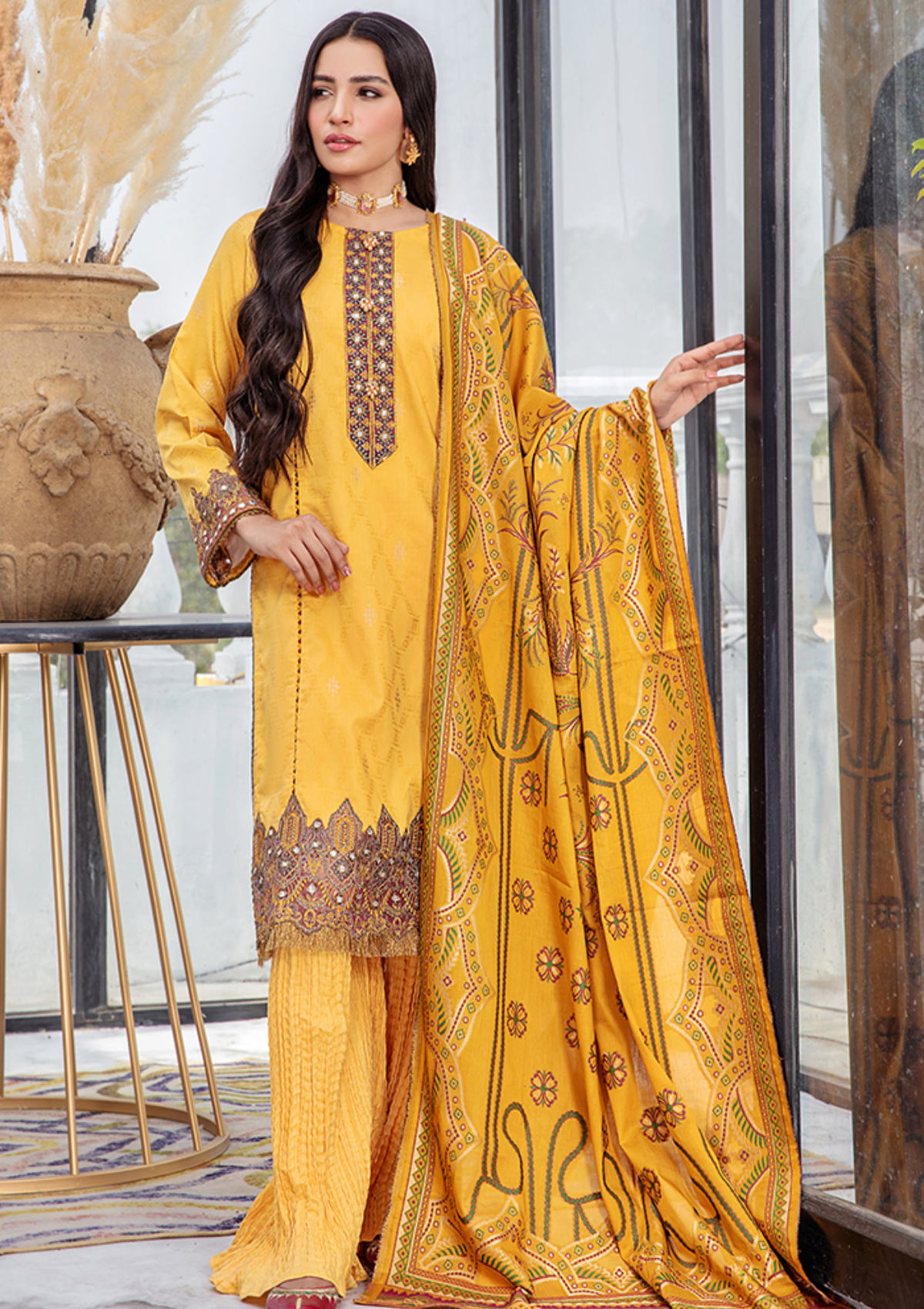 Lawn Collection - Humdum - Kalam - HK#08 available at Saleem Fabrics Traditions