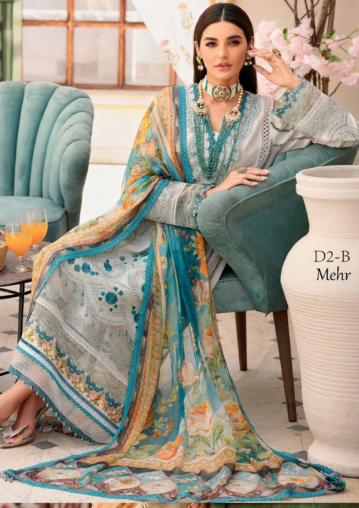 Lawn Collection - Noor - Saadia Asad - Eid - Chikankari - SA#2B available at Saleem Fabrics Traditions