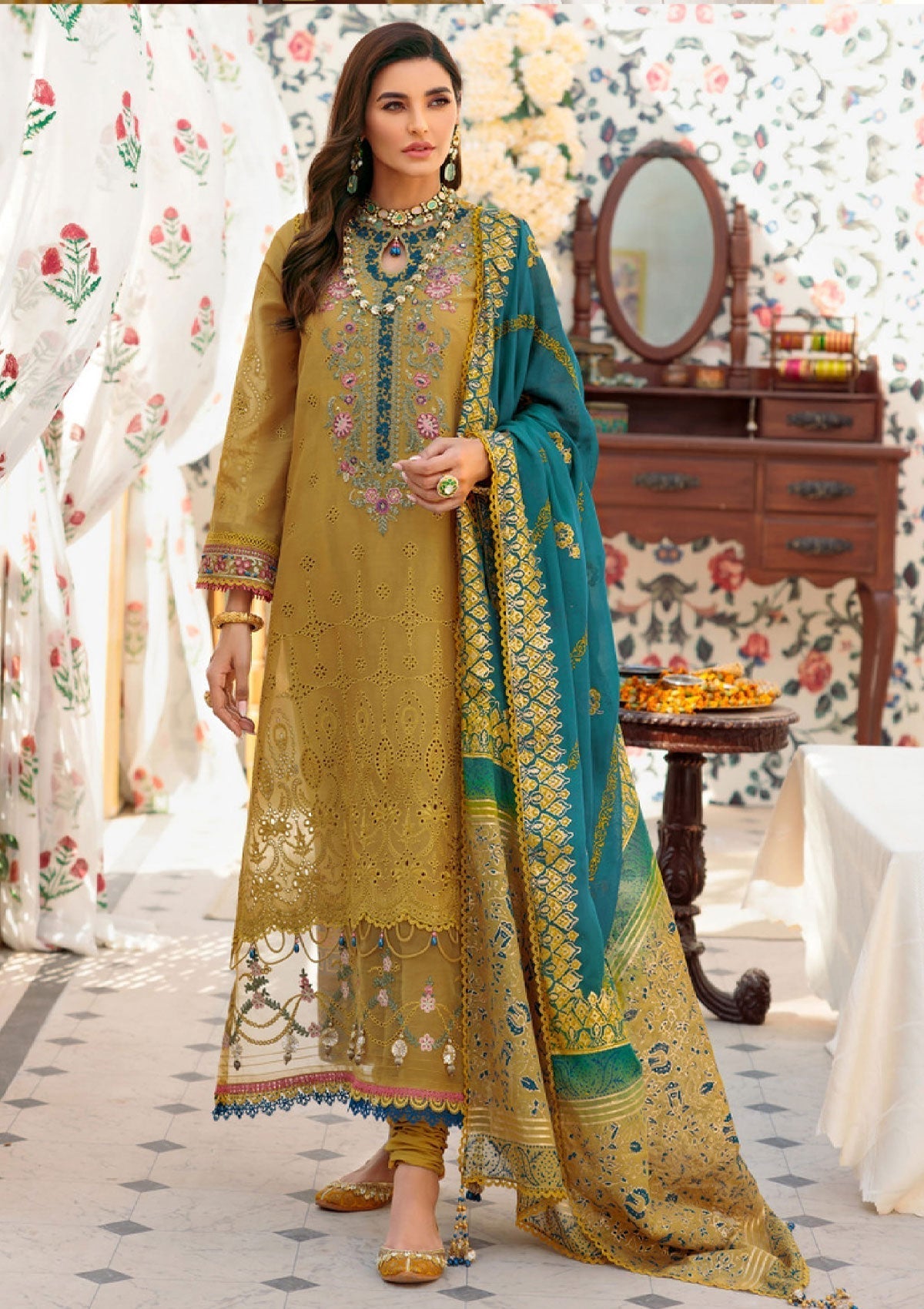 Lawn Collection - Noor - Saadia Asad - Eid - Chikankari - SA#7A available at Saleem Fabrics Traditions