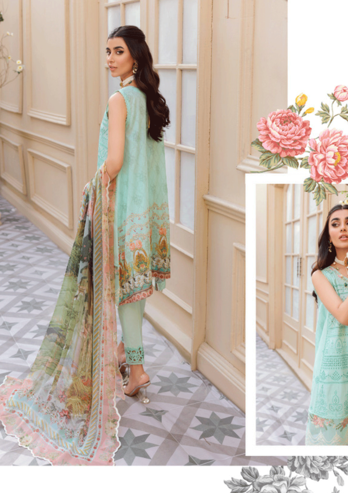 Lawn Collection - Noor - Saadia Asad - Eid - Laserkari - D#5 available at Saleem Fabrics Traditions