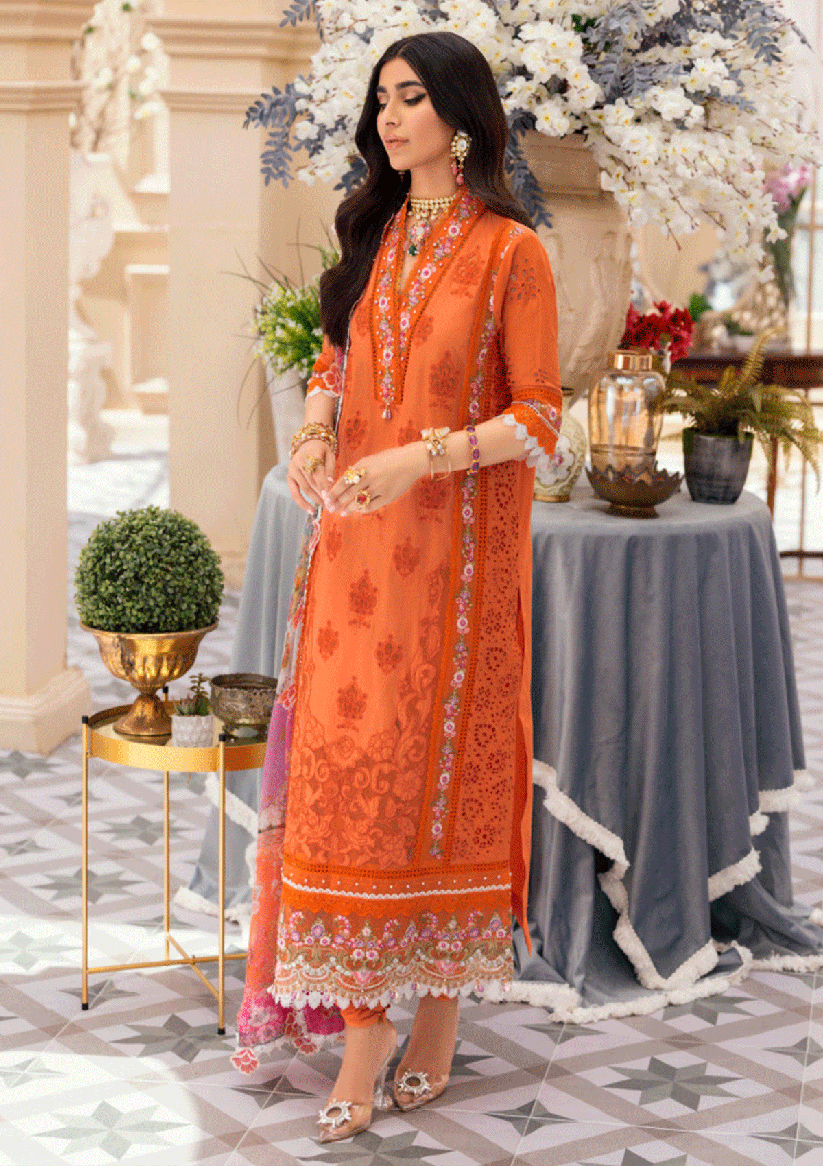 Lawn Collection - Noor - Saadia Asad - Eid - Laserkari - D#8 available at Saleem Fabrics Traditions