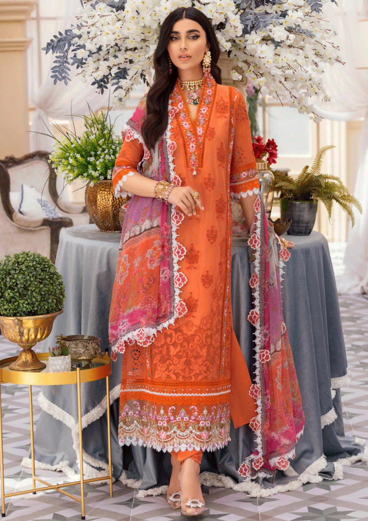 Lawn Collection - Noor - Saadia Asad - Eid - Laserkari - D#8 available at Saleem Fabrics Traditions