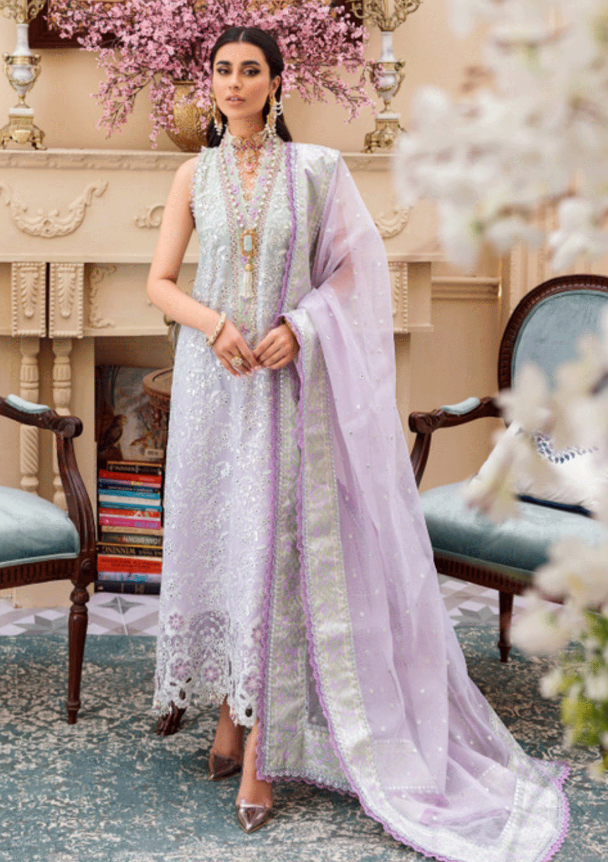 Lawn Collection - Noor - Saadia Asad - Eid - Laserkari - D#9 available at Saleem Fabrics Traditions