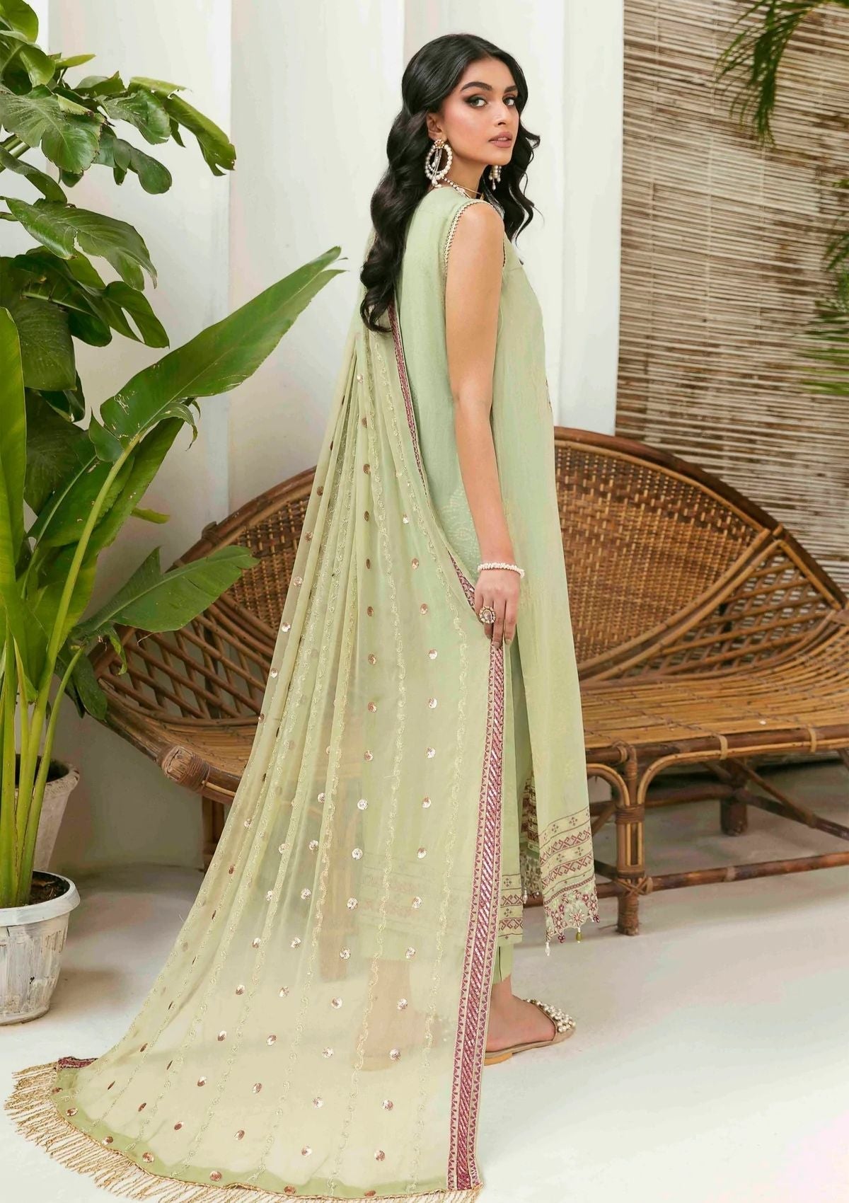 Lawn Collection - Nureh - Maya Jacquard - Cambric - NJ#41 available at Saleem Fabrics Traditions