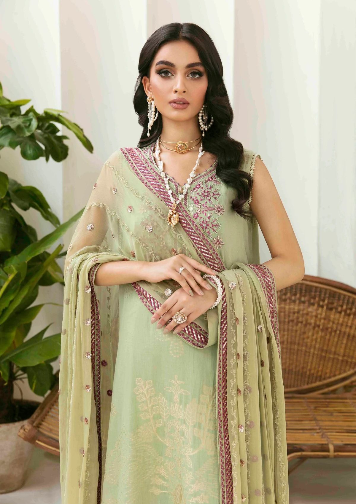 Lawn Collection - Nureh - Maya Jacquard - Cambric - NJ#41 available at Saleem Fabrics Traditions