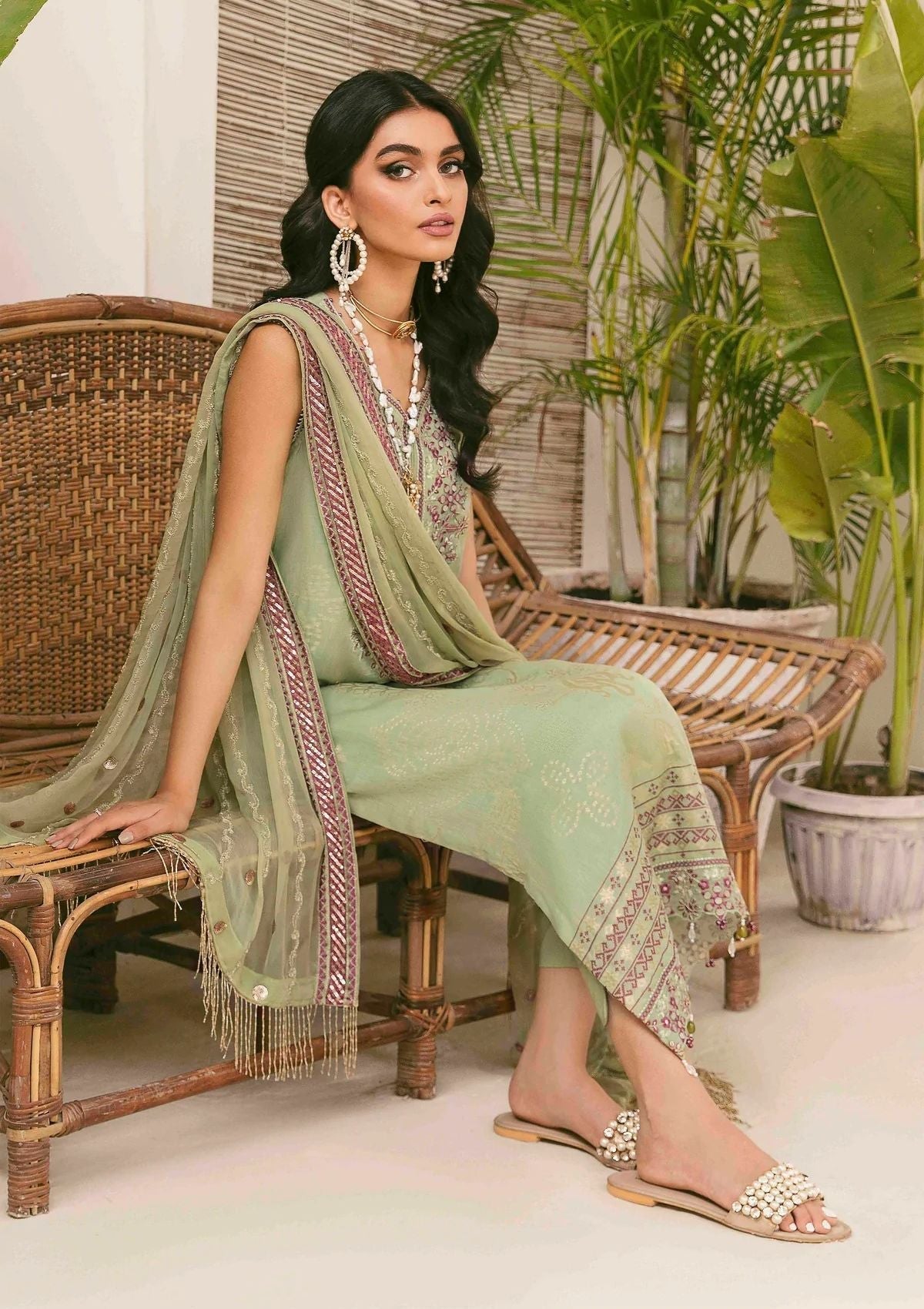 Lawn Collection - Nureh - Maya Jacquard - Cambric - NJ#41 available at Saleem Fabrics Traditions