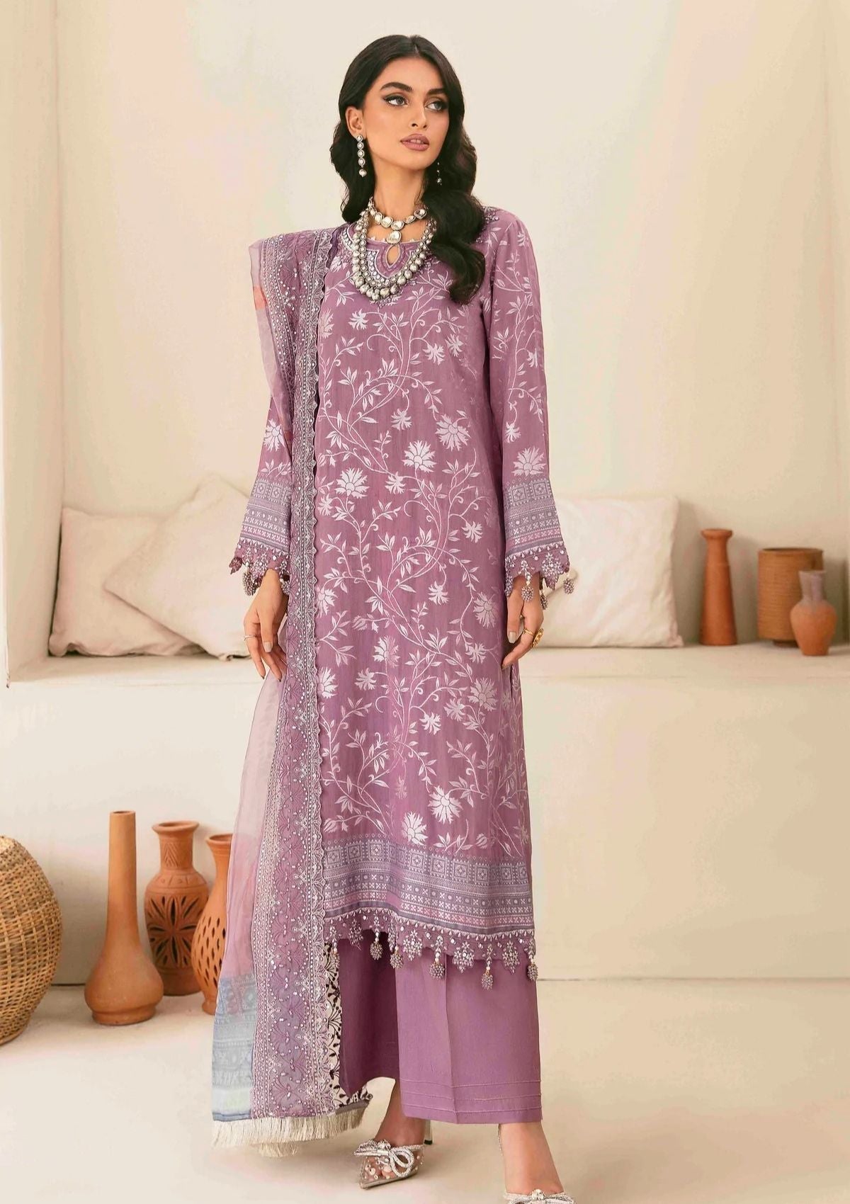 Lawn Collection - Nureh - Maya Jacquard - Cambric - NJ#42 available at Saleem Fabrics Traditions
