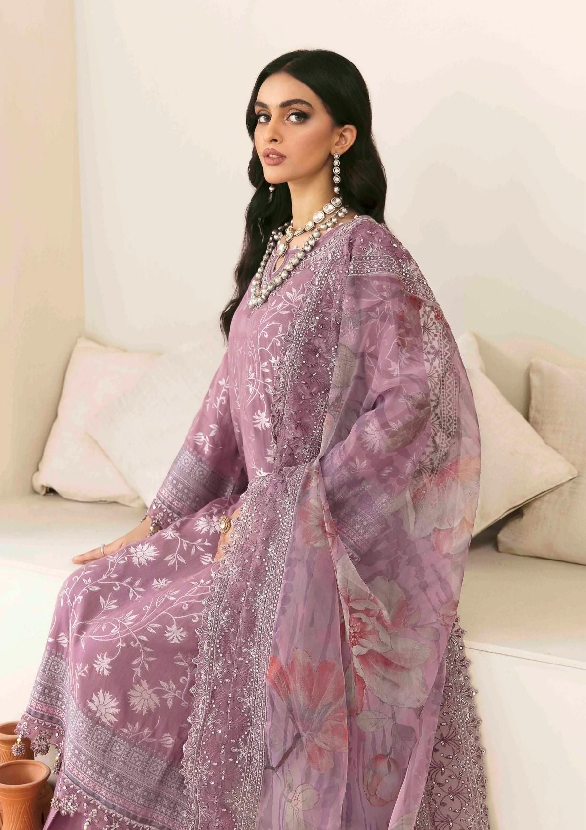 Lawn Collection - Nureh - Maya Jacquard - Cambric - NJ#42 available at Saleem Fabrics Traditions