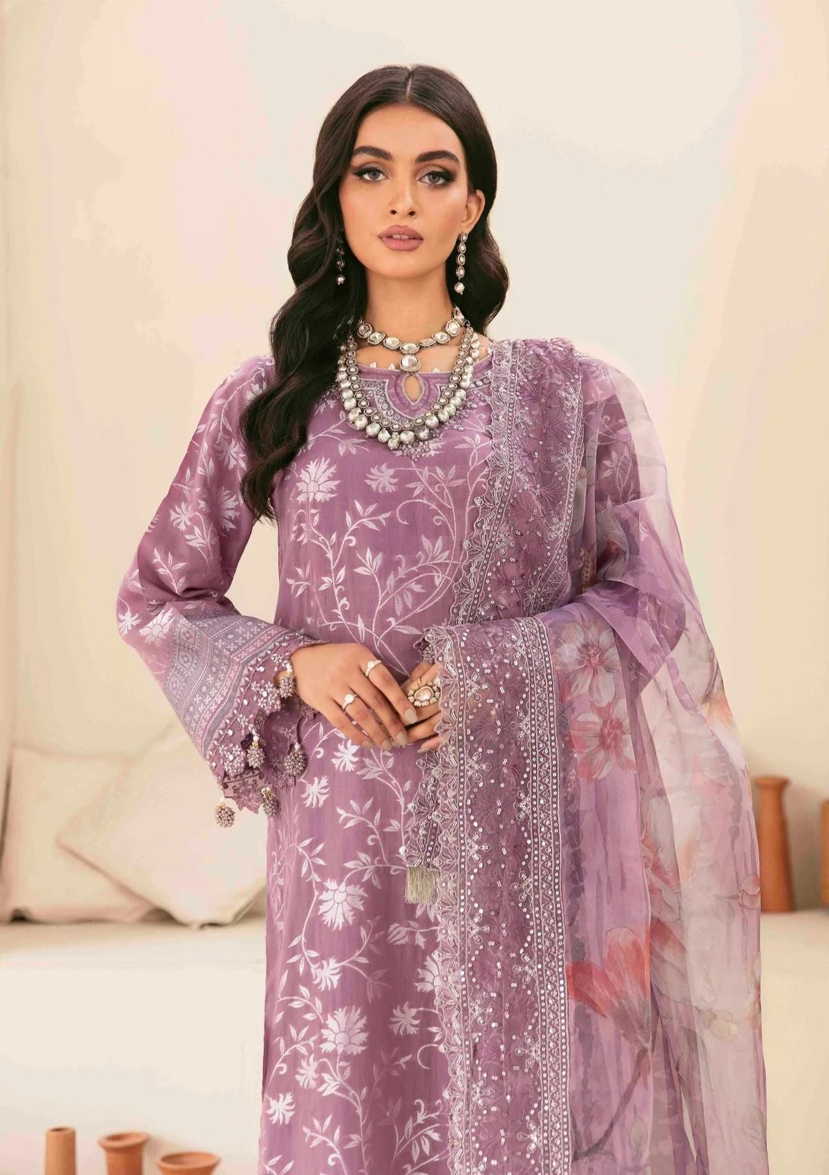 Lawn Collection - Nureh - Maya Jacquard - Cambric - NJ#42 available at Saleem Fabrics Traditions