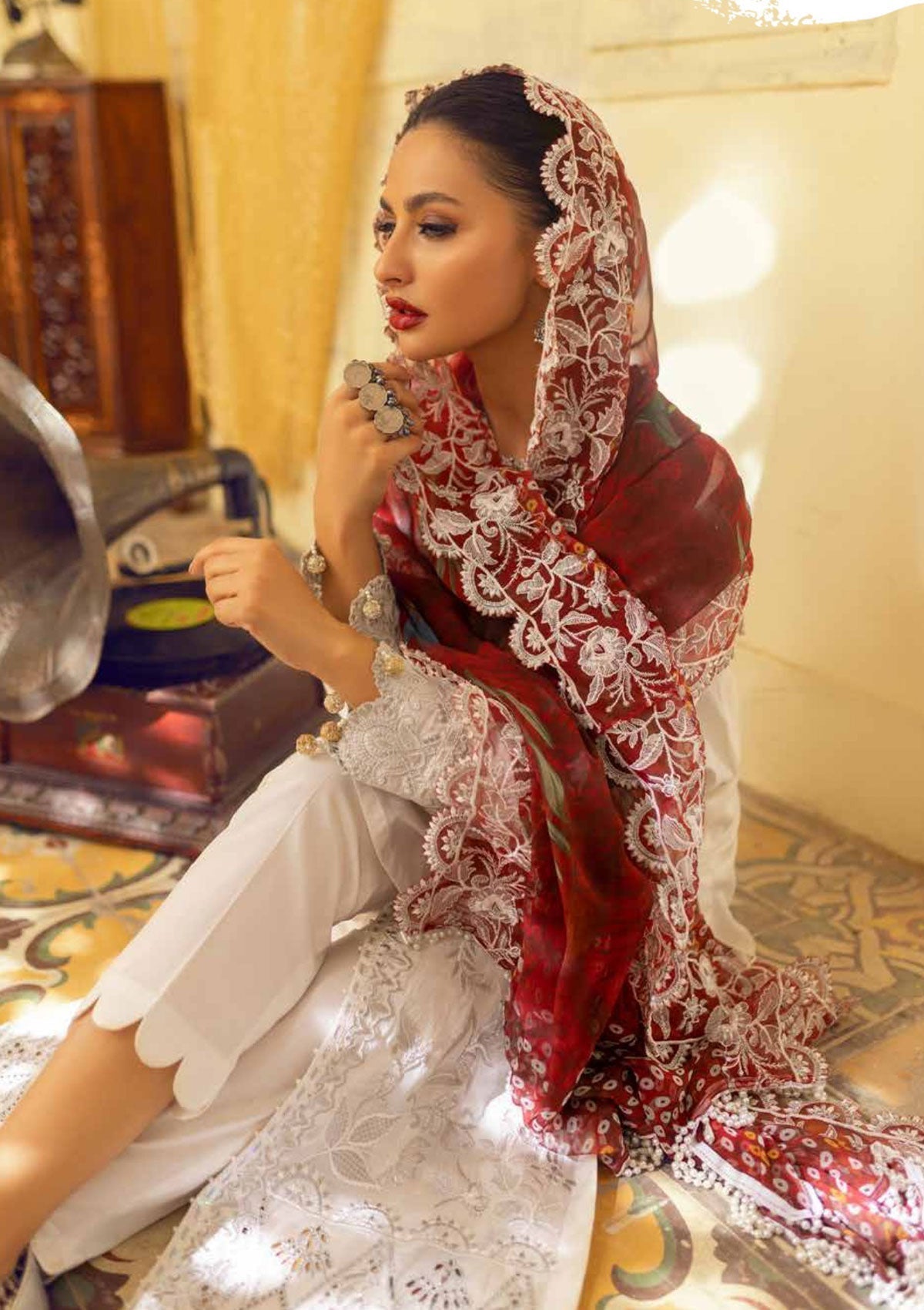 Lawn Collection - Nureh - Maya Jacquard - Festive - NJ#37 available at Saleem Fabrics Traditions