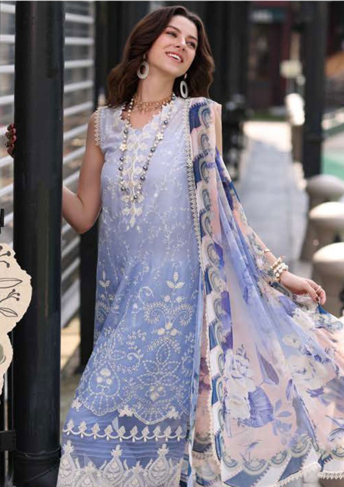 Lawn Collection - Saadia Asad - Luxe Printkari - SLP#1A available at Saleem Fabrics Traditions