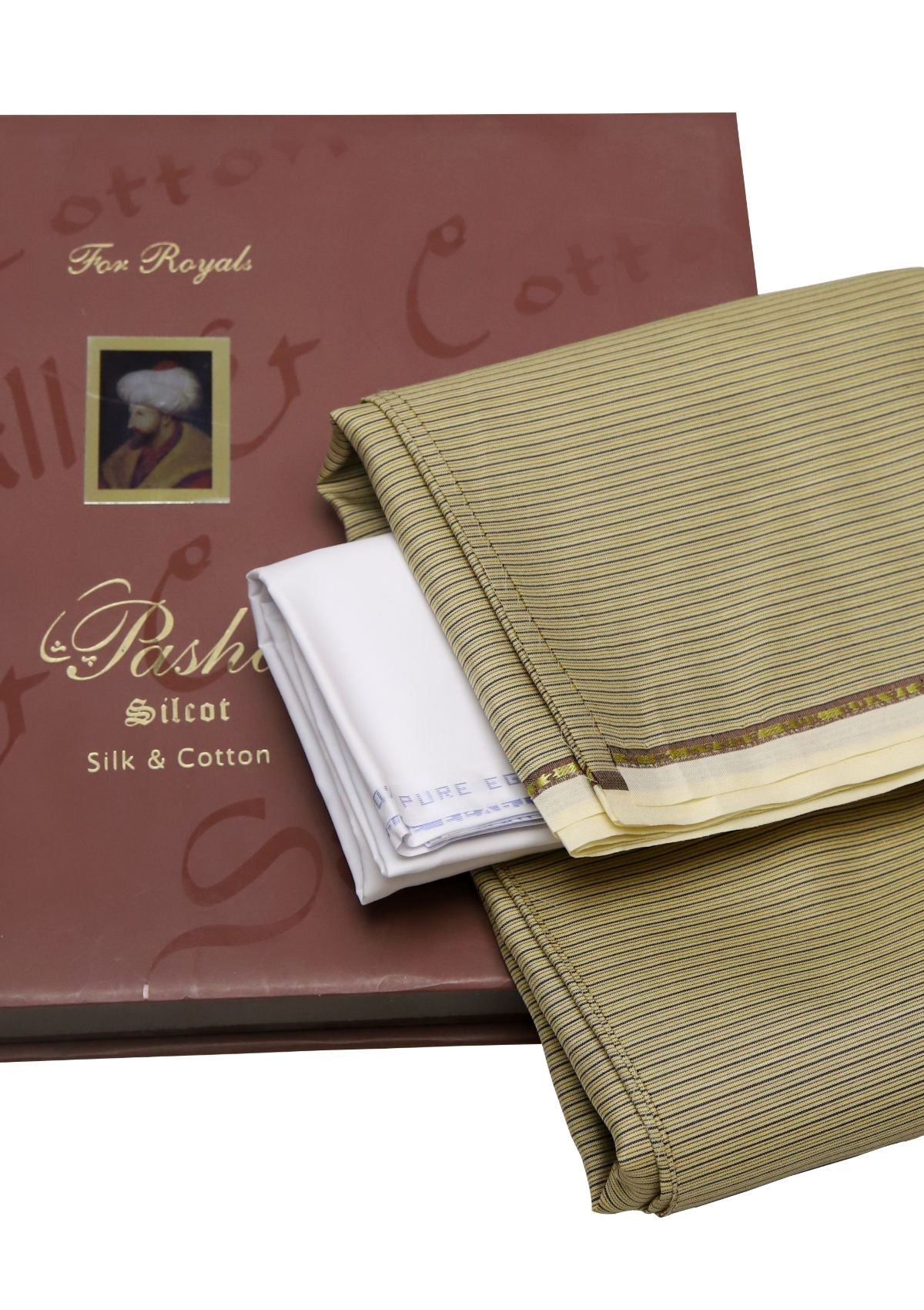 Pasha Fancy Silcot D#001 (Golden) available at Saleem Fabrics Traditions