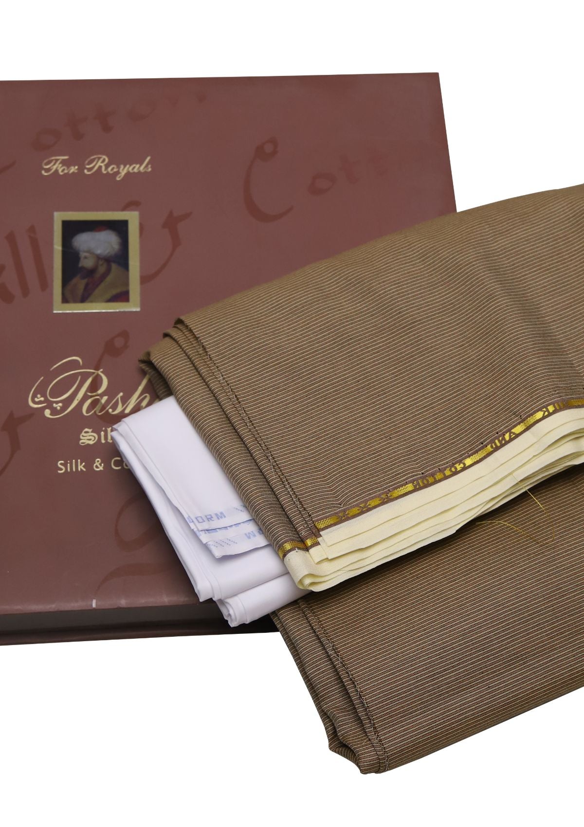 Pasha Fancy Silcot D#002 (OAK Gold) available at Saleem Fabrics Traditions