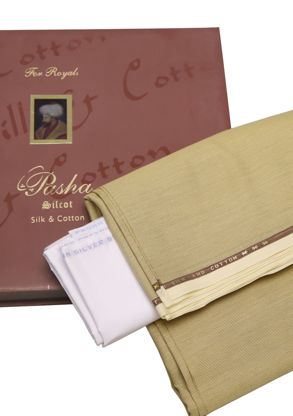 Pasha Fancy Silcot D#027 (Gold) available at Saleem Fabrics Traditions