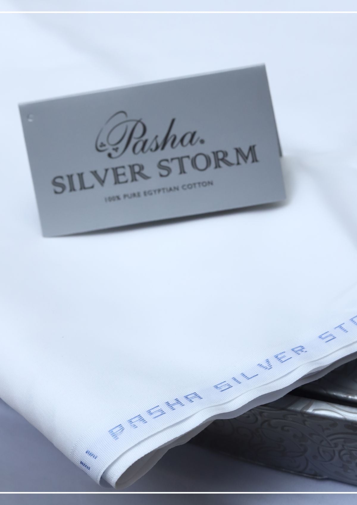 Pasha Silver Storm Plain Color# (021-Egg White) available at Saleem Fabrics Traditions