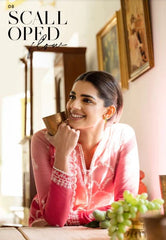 Lawn Collection - Cross Stitch - Uraan - Emborided - SCALLOPED FLOW