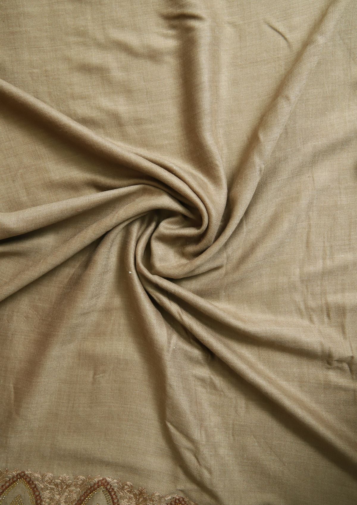 Stone Ari Work Wool Shawl D#2 (Brown) available at Saleem Fabrics Traditions