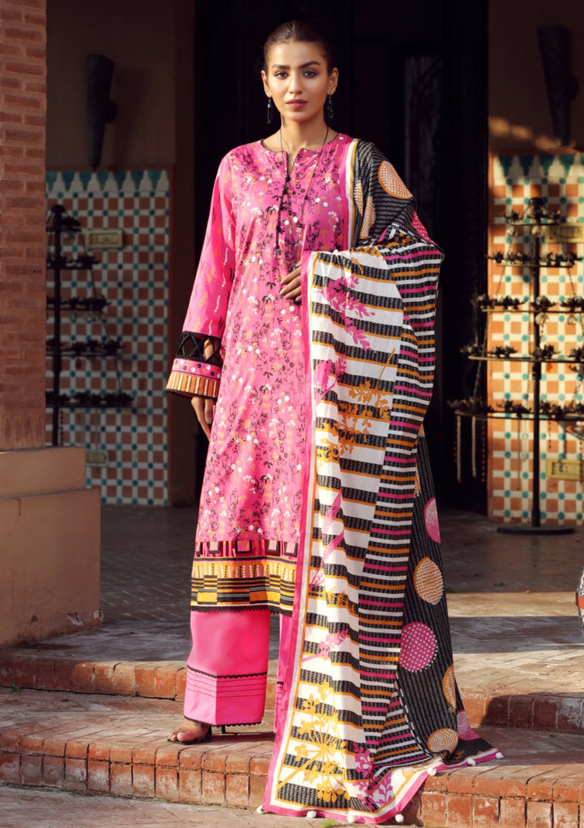 Summer Dress - Lakhany - Komal - Prints - KP#2024B available at Saleem Fabrics Traditions