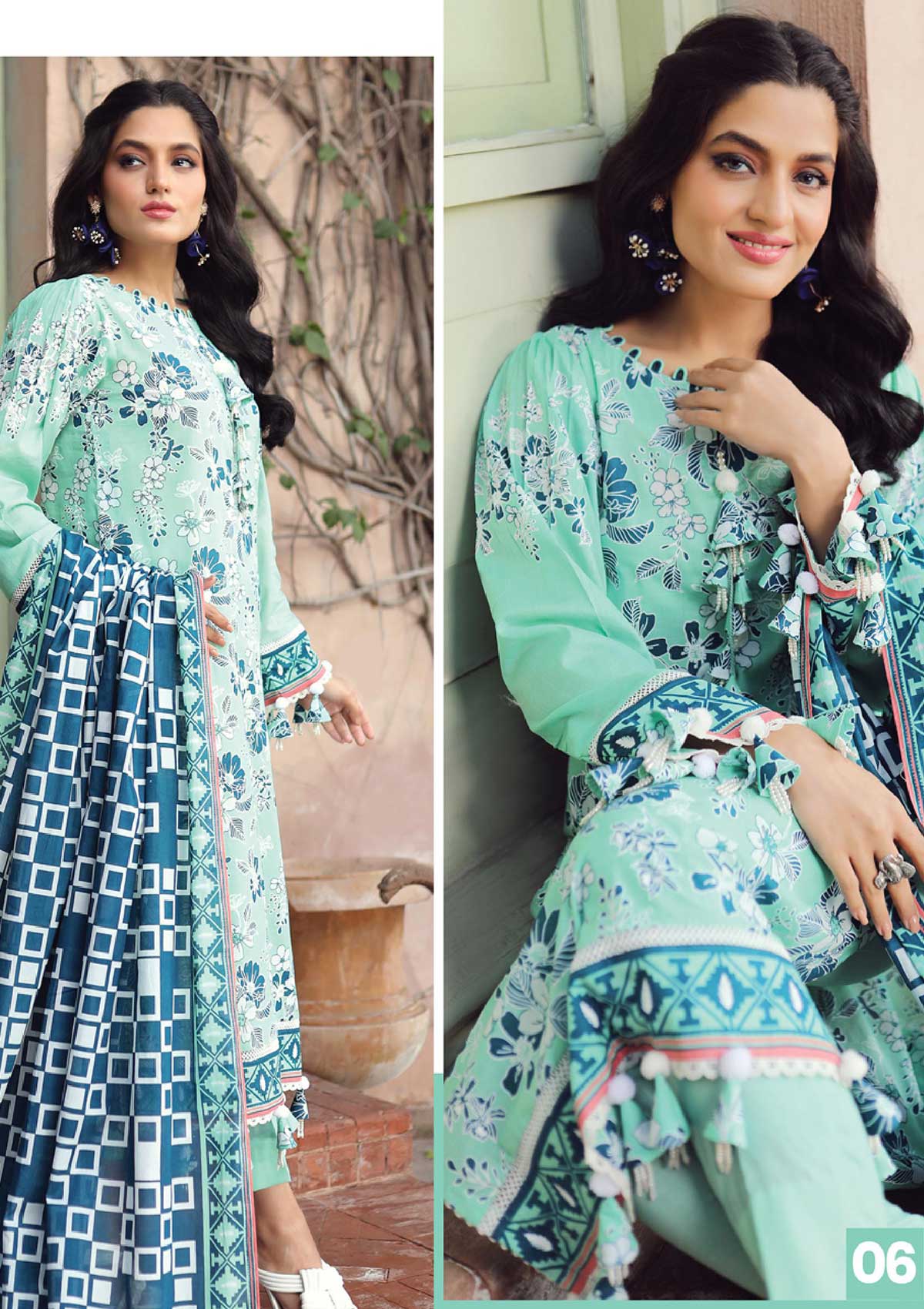 Summer Dress - Lakhany - Komal - Prints - KP#2025B available at Saleem Fabrics Traditions