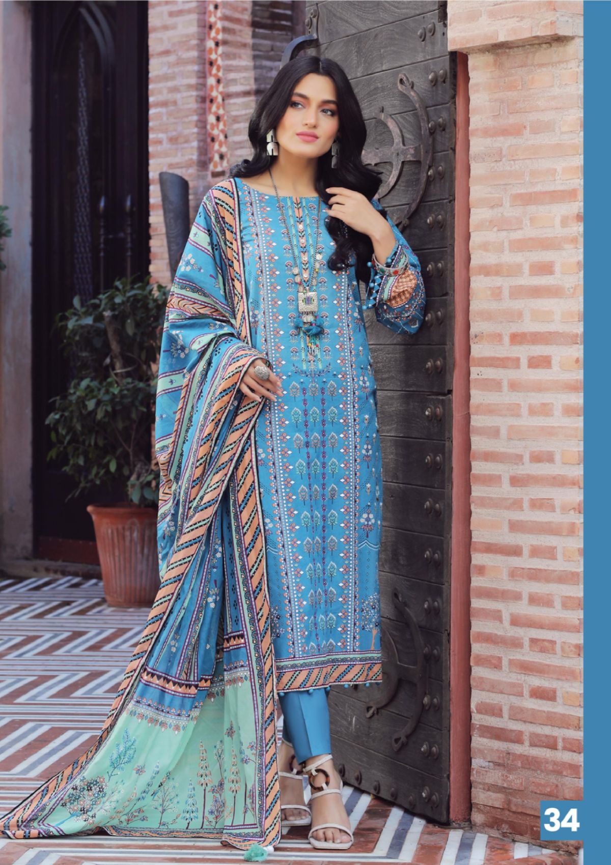 Summer Dress - Lakhany - Komal - Prints - KP#2030A available at Saleem Fabrics Traditions
