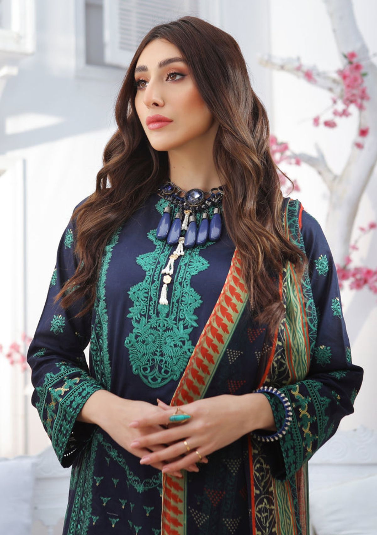 Summer Dress - Lakhany - Spring - V01 - EC 2221 available at Saleem Fabrics Traditions