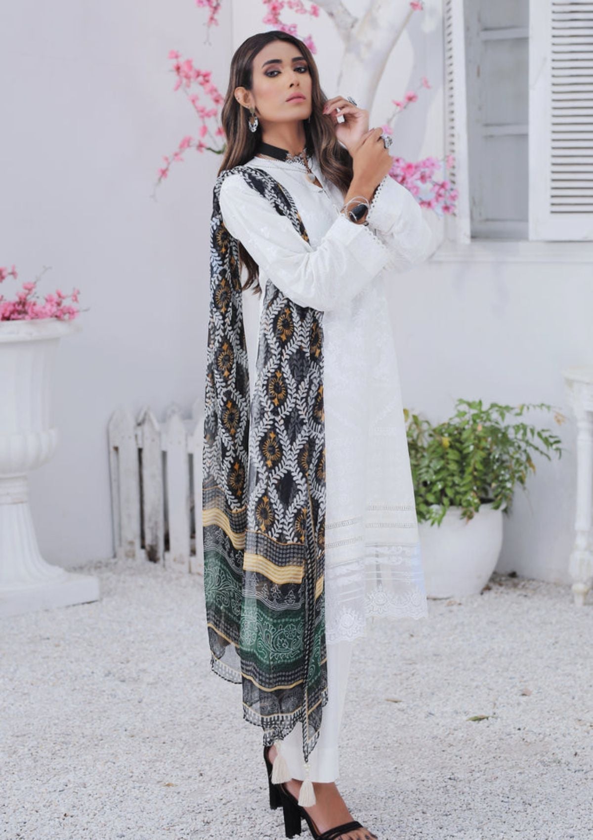 Summer Dress - Lakhany - Spring - V01 - EC 2224 available at Saleem Fabrics Traditions