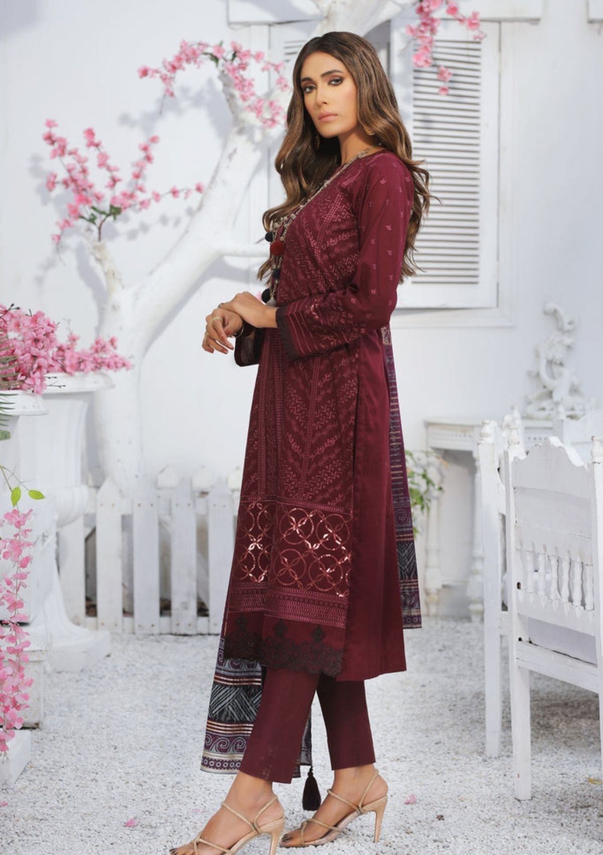 Summer Dress - Lakhany - Spring - V01 - EC 2226 available at Saleem Fabrics Traditions