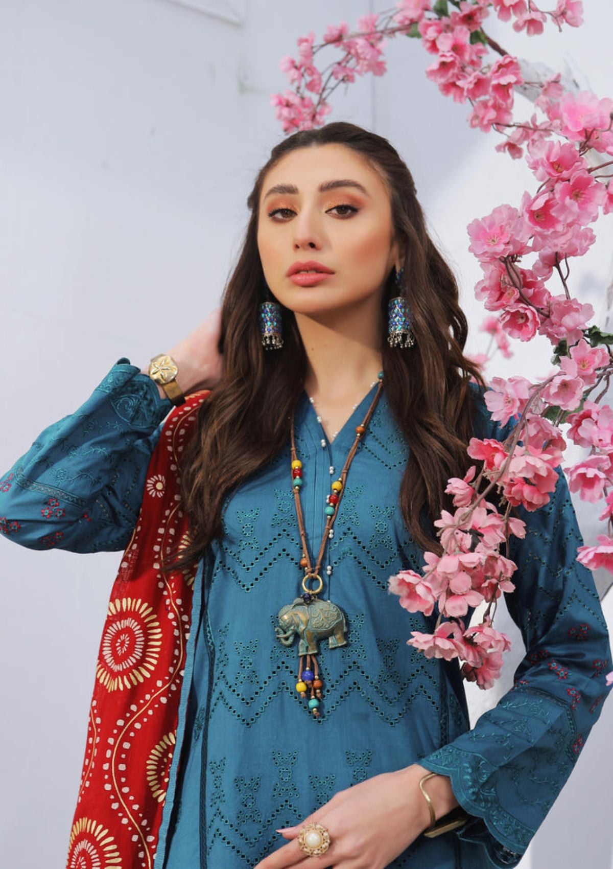 Summer Dress - Lakhany - Spring - V01 - EC-2227 available at Saleem Fabrics Traditions
