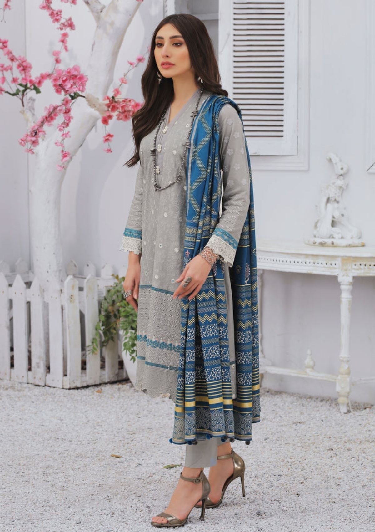 Summer Dress - Lakhany - Spring - V01 - EC-2229 available at Saleem Fabrics Traditions