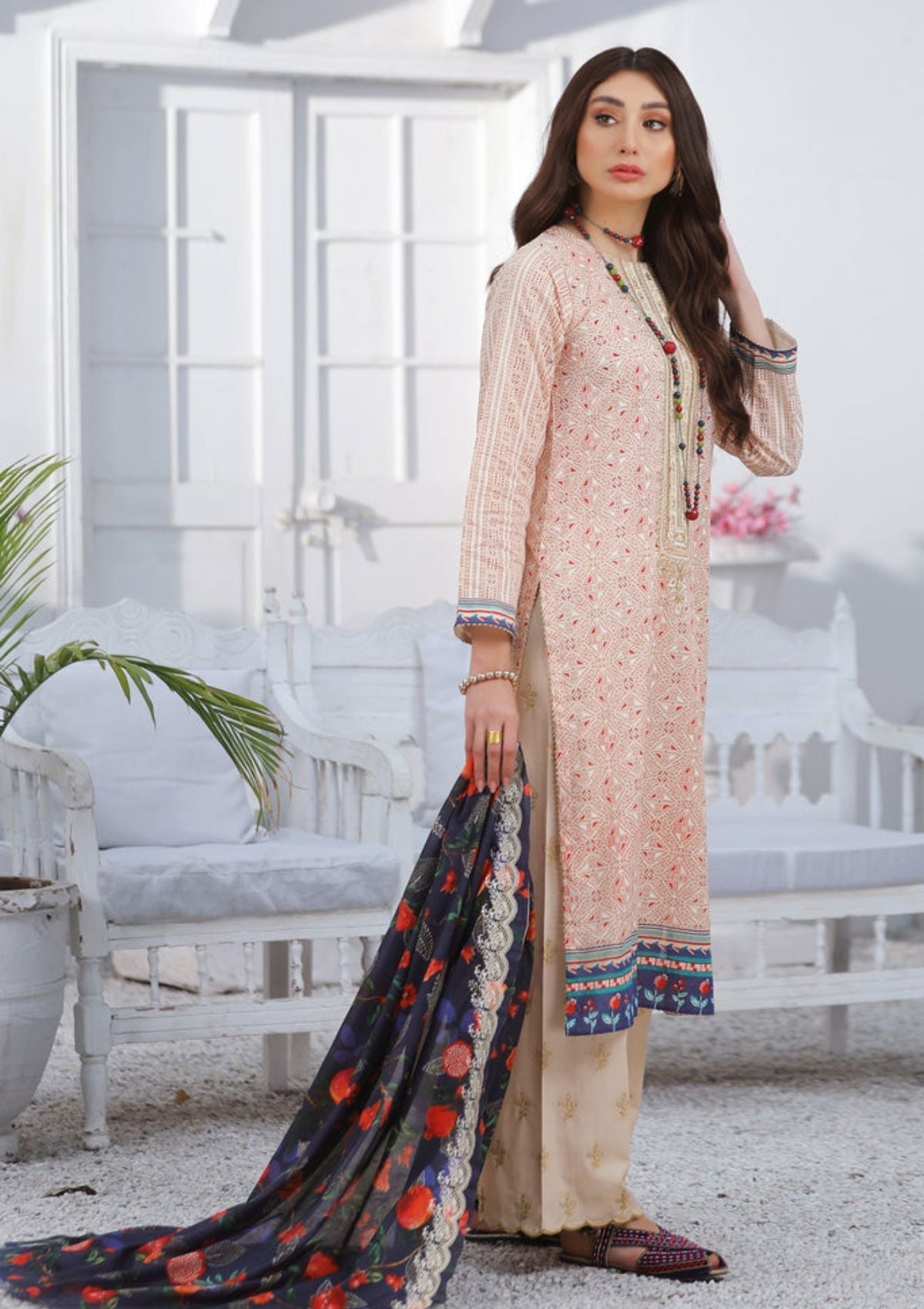Summer Dress - Lakhany - Spring - V01 - EC-2231 available at Saleem Fabrics Traditions
