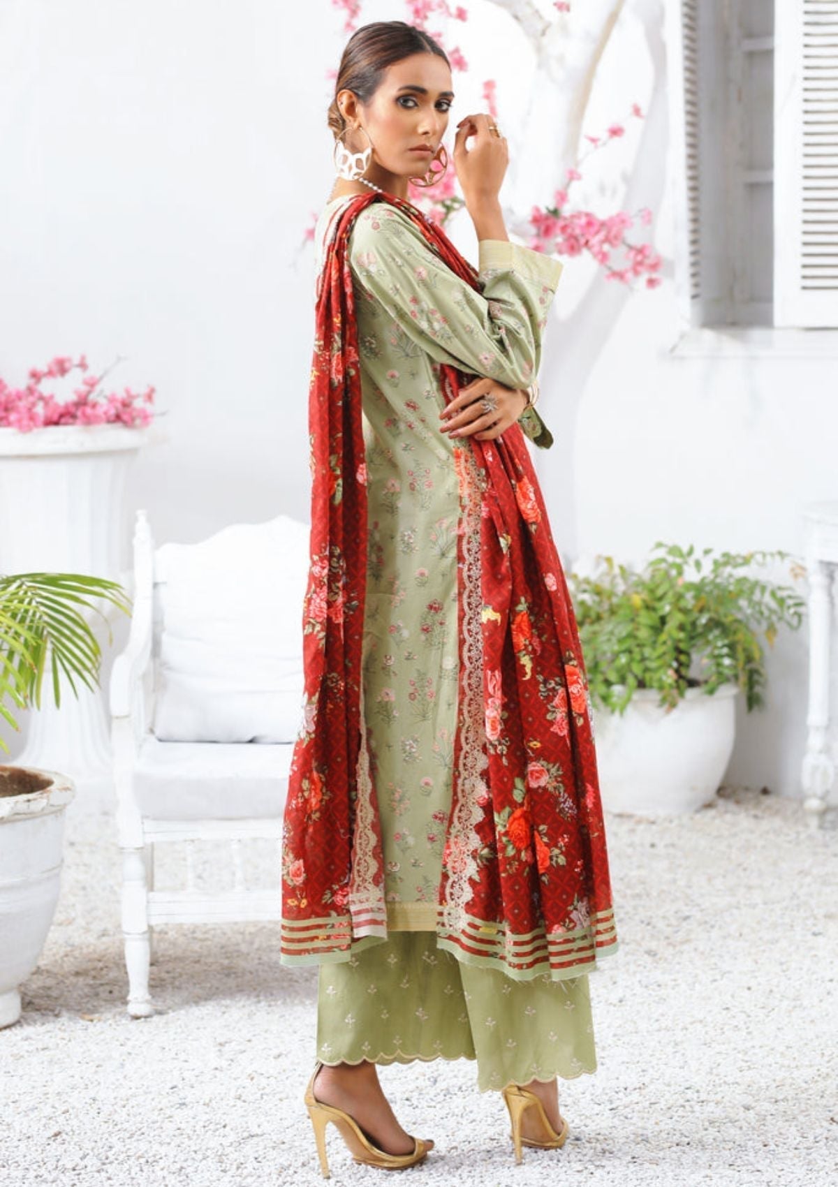 Summer Dress - Lakhany - Spring - V01 - EC-2233 available at Saleem Fabrics Traditions