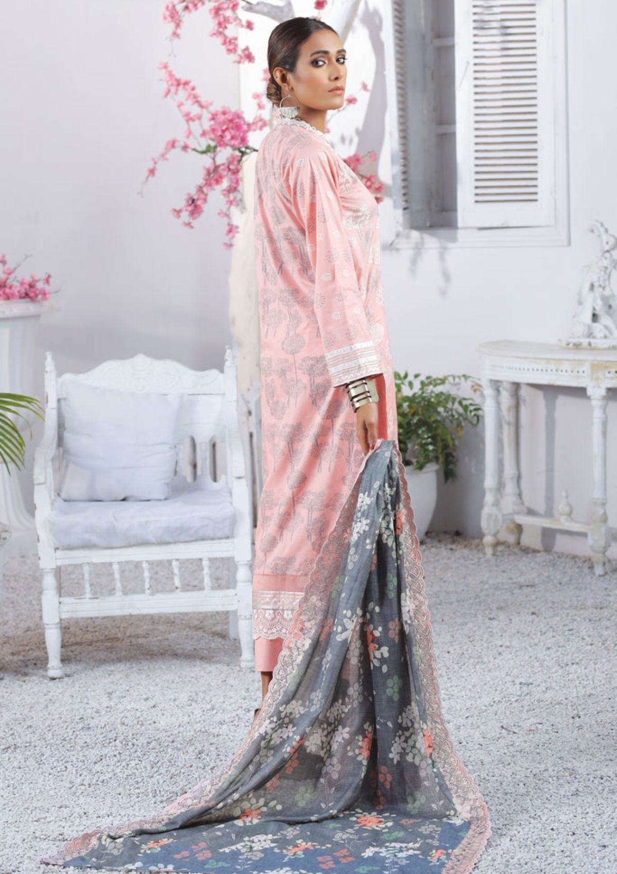 Summer Dress - Lakhany - Spring - V01 - EC-2234 available at Saleem Fabrics Traditions