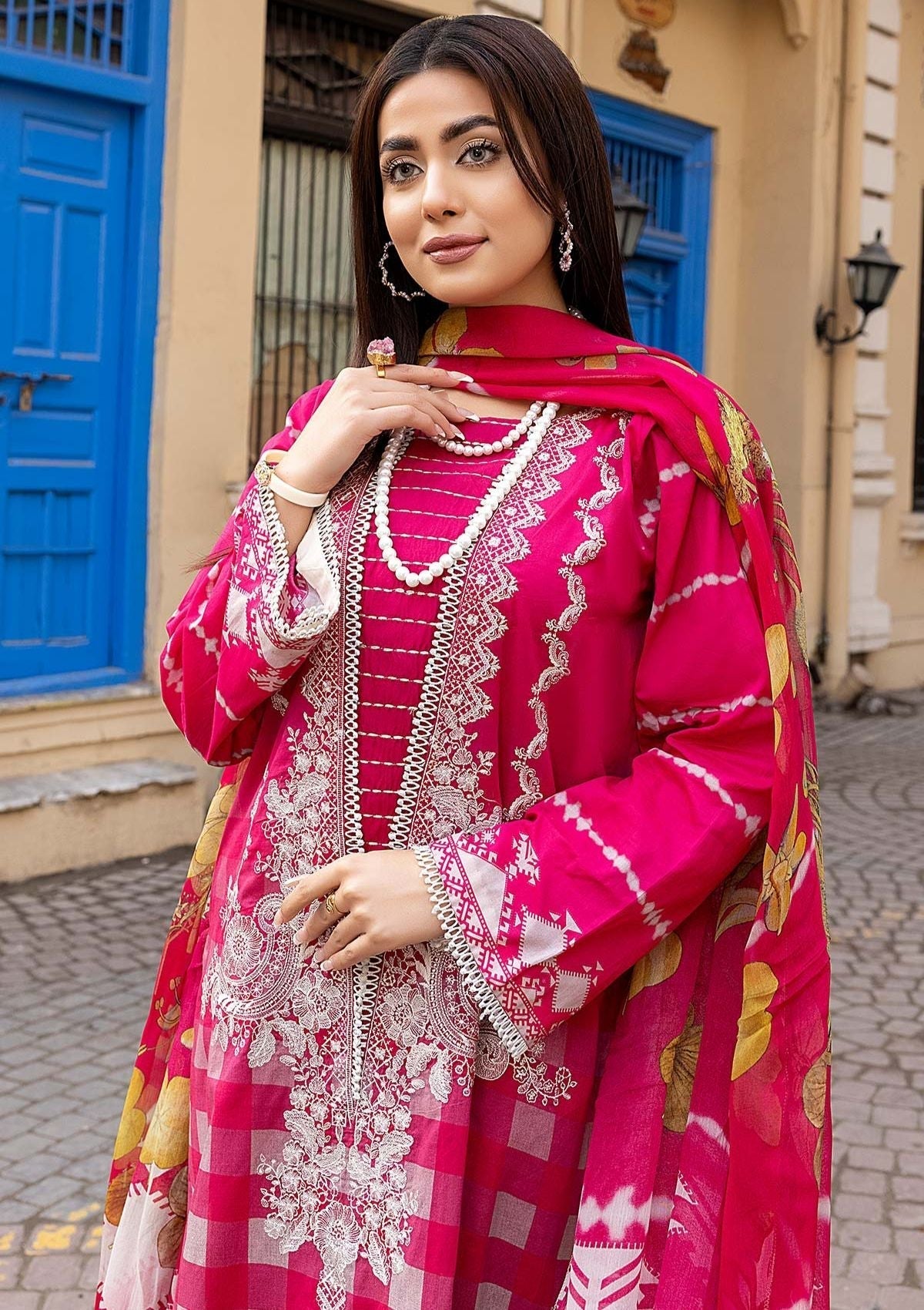 Summer Dress - Qaus - Rang-e-Bahr - QRB#1B available at Saleem Fabrics Traditions