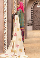 Winter Collectiion - Dua - Gul-e-Zarki - Indigo - IWD#02 available at Saleem Fabrics Traditions