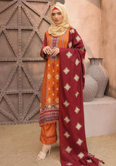Winter Collectiion - Dua - Gul-e-Zarki - Indigo - IWD#04 available at Saleem Fabrics Traditions