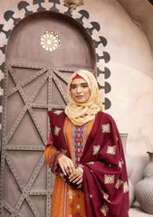 Winter Collectiion - Dua - Gul-e-Zarki - Indigo - IWD#04 available at Saleem Fabrics Traditions