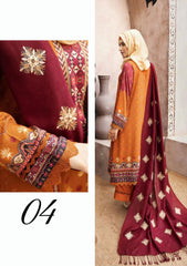 Winter Collectiion - Dua - Gul-e-Zarki - Indigo - IWD#04 available at Saleem Fabrics Traditions
