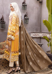 Winter Collectiion - Dua - Gul-e-Zarki - Indigo - IWD#06 available at Saleem Fabrics Traditions