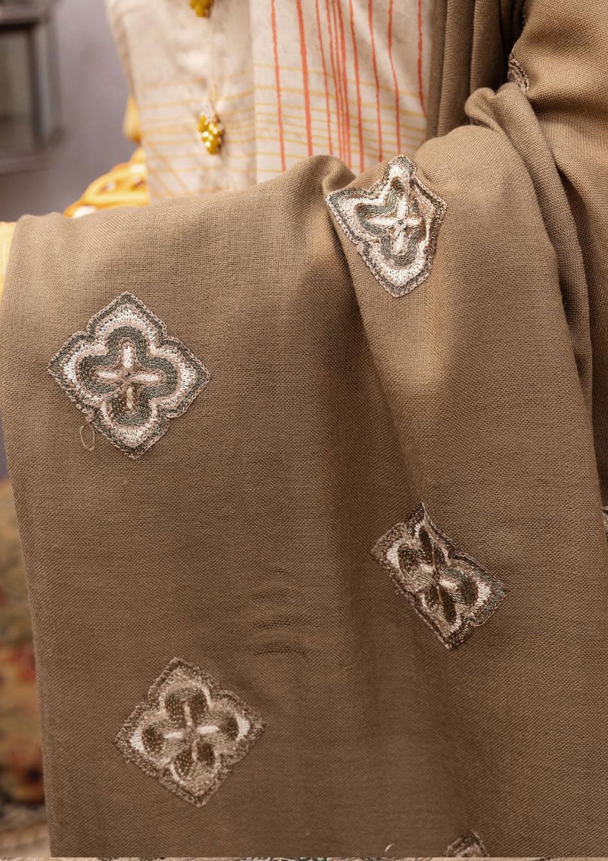 Winter Collectiion - Dua - Gul-e-Zarki - Indigo - IWD#06 available at Saleem Fabrics Traditions